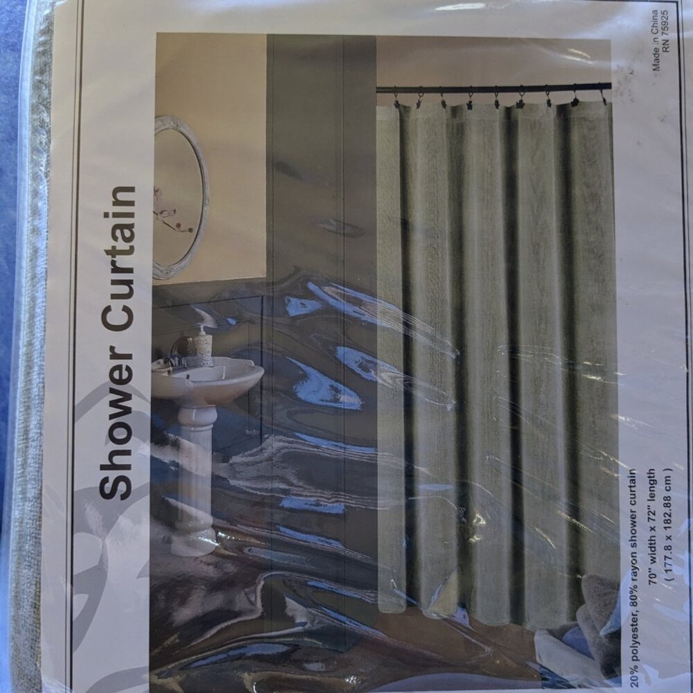Soft Chenille shower curtain - Picture 2 of 5